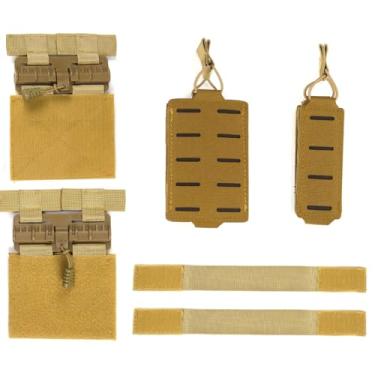 Imagem de GUNSUM Pacote com 2 MOLLE Vest fivela de liberação rápida, pistola e rifle Mag Pouch, acessórios para cinto de colete tático Molle para esportes ao ar livre (marrom coiote)