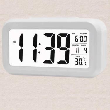 Imagem de Relógio de Mesa Despertador Termometro Digital Wincy PDB01032 - Cor Branco
