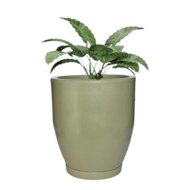 Imagem de Vaso Redondo Polietileno Planta Moderno Bojo Liso Jardim Casa (Palha)