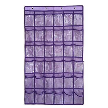 Imagem de Anizer – Armário para pendurar na porta com meia organizadora de joias para celular (roxo, 36 bolsos)