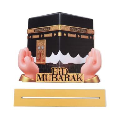 Imagem de Decorações de centro de mesa do Ramadã, decoração de mesa Eid Mubarak, placas Happy Ramadan Kareem, suprimentos de festa de mesa destacáveis