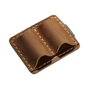 Imagem de Suporte Para Caneta De Couro Retro, Porta-Lápis Em Couro Com Clipe De 