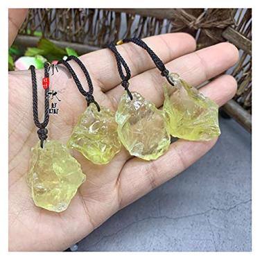 Imagem de Pingente de pedra de citrino natural bruto cristal de quartzo amarelo pedra preciosa bruta granel pedras naturais e minerais presentes