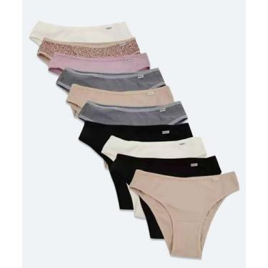 Imagem de Kit 10 Calcinhas Biquíni DelRio-45012, Bege e preto, GG