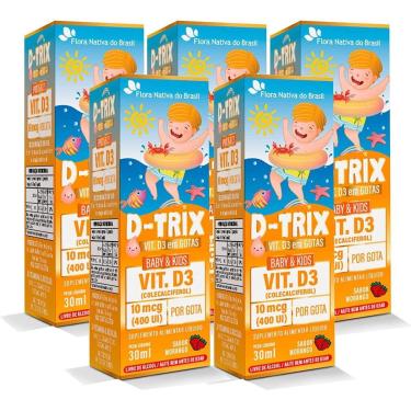 Imagem de Kit Com 5 D-TRIX - Vitamina D3 Kids em Gotas 30ml Flora Nativa-Unissex