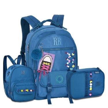 Imagem de Mochila Com Lancheira Térmica e Estojo Box Kit Escolar Feminino-Feminino