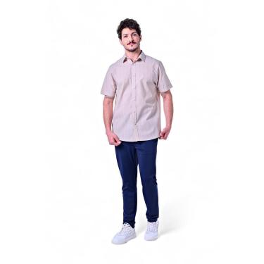 Imagem de Camisa Masculina Algodão Com Listras Branca-Masculino