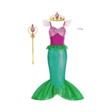 Imagem de Fantasia De Princesa Sereia Para Meninas, Cosplay Para Carnaval, Festa