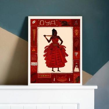 Imagem de Quadro Oyá - Umbanda 33x24cm - Vidro e Moldura Preta