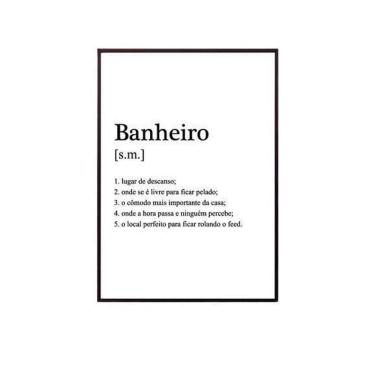 Imagem de Quadro Decorativo Banheiro Significado 45X34 C/Vidro - Preta