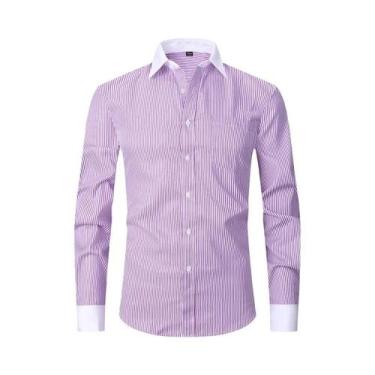 Imagem de Camisa Social Masculina Branca Clássica Com Punho Francês, Manga Longa