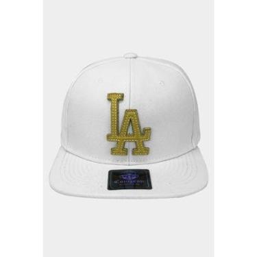 Imagem de Boné Compton Aba Reta Snapback L.A Recorte Laser Branco-Unissex