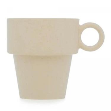 Imagem de Xicara Cafe Empilhavel Bambu e PP Lines Bege 120Ml 2955 Lyor