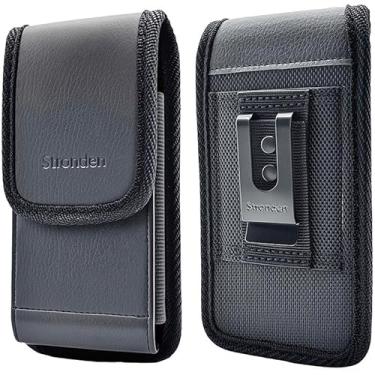 Imagem de Stronden Coldre para Samsung Galaxy S24, S23, S22, S21, S20 (não Plus ou Ultra) - Coldre de couro com clipe de cinto, bolsa com fecho magnético, com suporte para cartão embutido (serve para Otterbox