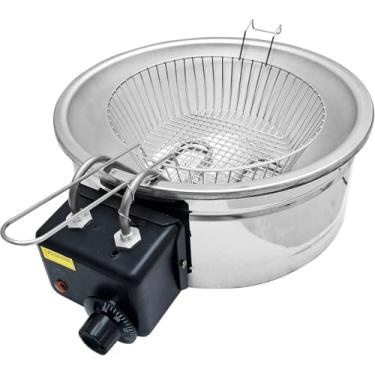 Imagem de Fritadeira Elétrica Industrial Tacho Redondo 5 Litros com Termostato (110V) Aço Inox 50ºC à 300ºC