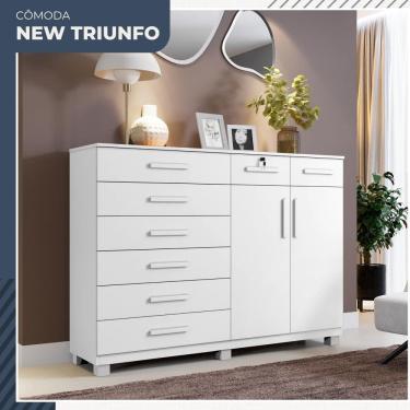 Imagem de Comoda New Triunfo 2 Portas 8 Gavetas em MDP com Chave Benetil Moveis