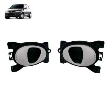 Imagem de Par Maçaneta Int Celta 01 A 06 Diant E Tras Dir E Esq Prata