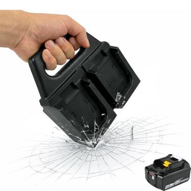 Imagem de DJBNT Suporte de bateria de 4 compartimentos compatível com baterias Makita de 18 V e 14,4 V, suporte de bateria portátil com alça para BL1830 BL1840 BL1850 BL1860, organizador resistente para