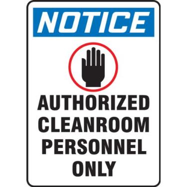 Imagem de Accuform Placa de segurança, aviso - sala limpa autorizada, 25,4 cm x 35,5 cm, vinil adesivo