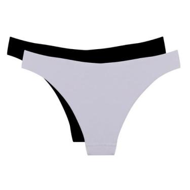 Imagem de Kit c/ 2 Calcinhas Invisível corte a Laser Trifil ref. 5460, Branco, P