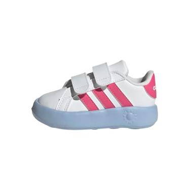 Imagem de adidas Tênis infantil Grand Court 2.0, Branco/Pulse Magenta/Azul, 20