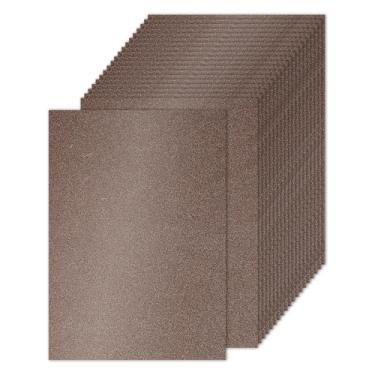 Imagem de PATIKIL 20 folhas de papel cartolina marrom com glitter, 21,6 x 28 cm, 250 g/m², papel quadrado, brilhante, para artesanato, cartões, projetos de arte faça-você-mesmo, festas de casamento