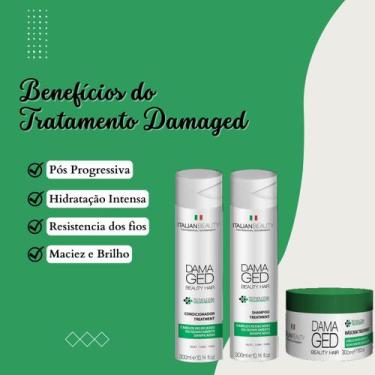 Imagem de Kit Hidratação Pós Química Tratamento Capilar 900 Ml - Italian Beauty