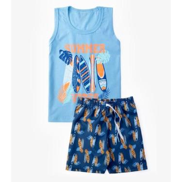 Imagem de Conjunto Infantil Menino Regata Com Bermuda Select Azul, 4, Azul