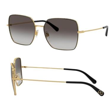 Imagem de DOLCE & GABBANA DG2242 Óculos de sol de metal quadrado com kit de óculos de luxo