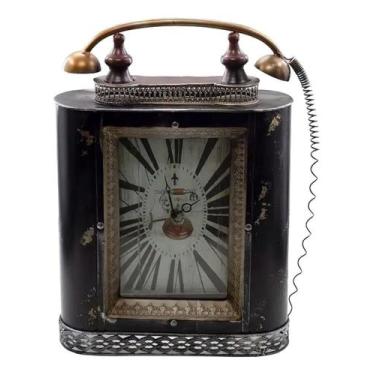 Imagem de Relógio De Mesa Retrô Metal Vidro Telefone Antiguidade - Vacheron