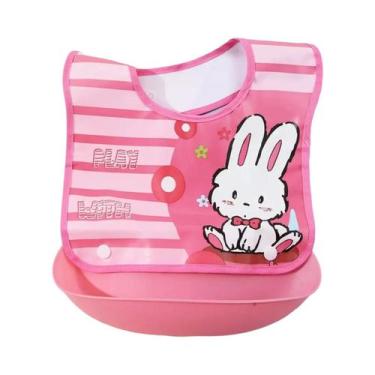 Imagem de Babador Impermeável Para Bebê Com Bolso 3D Removível Para Alimentos, B