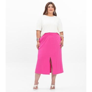 Imagem de Saia Super Midi Feminina Plus Size Secret Glam Rosa, Plus G3, Rosa