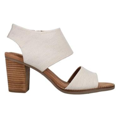Imagem de TOMS Sandálias femininas de salto alto com recorte em Maiorca, Natural, 34
