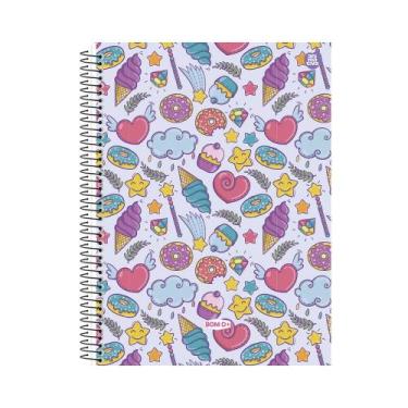 Imagem de Caderno Universitário Capa Dura doces feminino 10 Matérias  160 folhas