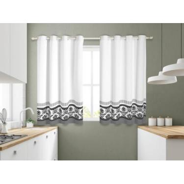 Imagem de Cortina De Cozinha Doce Lar 2,40x1,40m Decorativa Estampada Para Janel