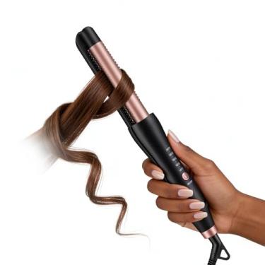 Imagem de Chapinha de cerâmica 2 em 1 | Alisador de cabelo de dupla tensão 2 em 1 | Modelador de cabelo redondo com vários modeladores | UltraSmooth Tech | Presente para meninas e mulheres