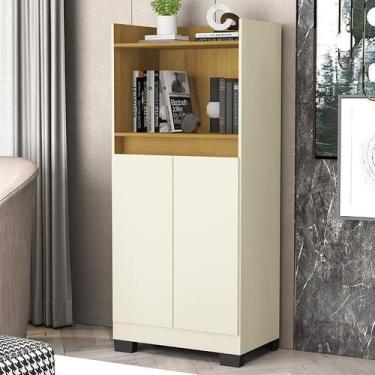 Imagem de Aparador Buffet Sala Duque 2 Portas - Loja DoceLar, Perola/Mel