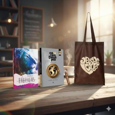 Imagem de Box Café com Deus Pai 2026 Capa Brochura + Bag Jesus Love + Livro para