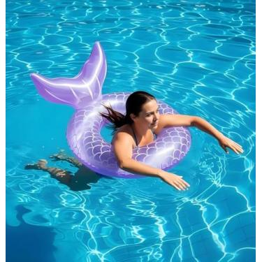 Imagem de Anel de natação inflável, decoração de tubo de flutuação de piscina, tubos de natação, piscina ao ar livre, boias de água de praia, artigos de festa (roxo)