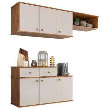 Imagem de Cozinha Suspensa Seleta Balcão e Armário Aéreo 6 Portas 2Gav - Loja Do