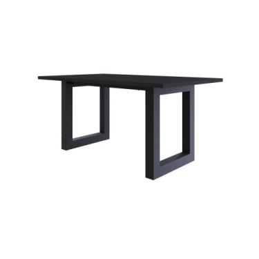 Imagem de Mesa de Jantar Bronx R 160x90x77cm - Compace, Preto TX/Est.Preta