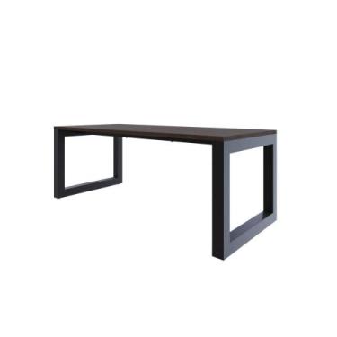 Imagem de Mesa de Jantar Bronx 200x90x77cm - Compace, Terracota/Est.Preta