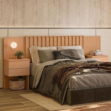 Imagem de Cabeceira Casal/queen/king Extensível Ripada Olimpia Freijó