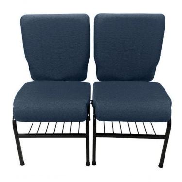 Imagem de 02 Cadeiras Para Igrejas C/ Porta Biblía E Porta Cálice Azul