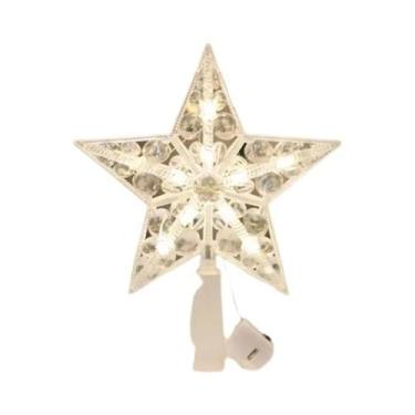 Imagem de Decoração De Árvore De Natal LED De 15cm Com Estrelas Brilhantes Em Br