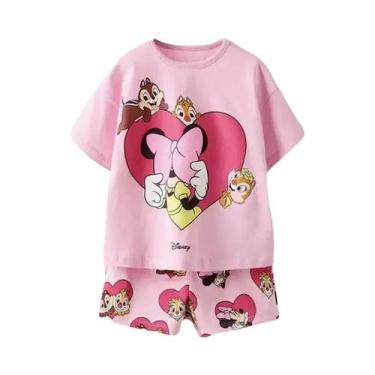 Imagem de Roupas De Verão Infantis Do Mickey Mouse, Camiseta De Manga Curta, Con