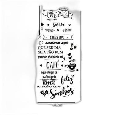 Imagem de Adesivo De Parede Frase Bem Vindo Com Café
