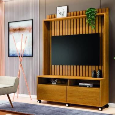 Imagem de Estante para Tv até 50 Polegadas 190cmx145cm Ripado com Rodízio 2 Gave