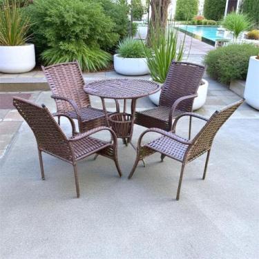 Imagem de Conjunto de Cadeiras Fibra Sintética Poltrona Jardim Moderno - Fibras 