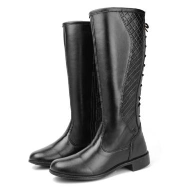 Imagem de Bota Feminina Cano Alto Zíper Lateral Bota Montaria Country